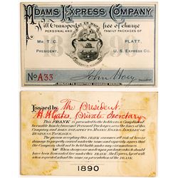 Adams Express Pass Certificate