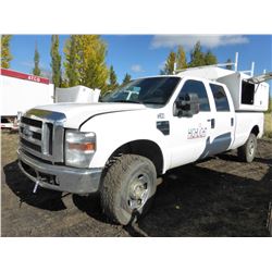 2009 FORD F350 CREW CAB 4X4 TRUCK C/W 8' WHITE SERVICE BOX