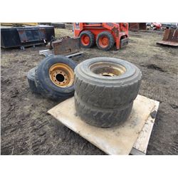 12 X 16.5 SOLID TIRES & RIMS (X4)