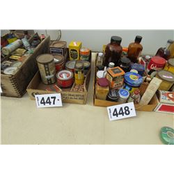 BOX WITH COLLECTOR TINS (EATON CO, SOAP…)