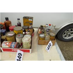 BOX WITH COLLECTOR TINS & BOTTLES (FLY KILLER…)