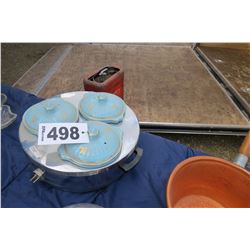 3 SECTION WARMING SERVER WITH LIDS