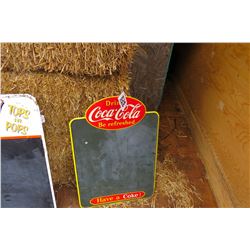 COCA COLA METAL SIGN/BLACK BOARD