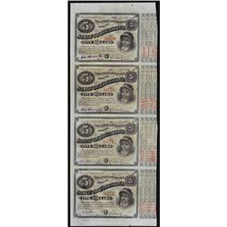 Uncut Sheet of (4) State of Louisiana Baby Bond Obsolete Notes