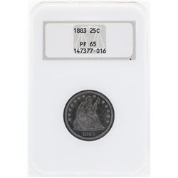 1883 Seated Liberty Proof Silver Quarter Coin NGC PF65