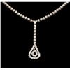 Image 2 : 14KT White Gold 1.03 ctw Diamond Necklace