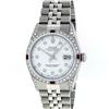 Image 2 : Rolex Mens Stainless Steel Diamond Lugs & Ruby Datejust Wristwatch