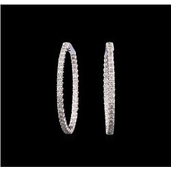 14KT White Gold 2.34 ctw Diamond Hoop Earrings