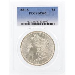 1881-S $1 Morgan Silver Dollar Coin PCGS MS66