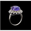 Image 4 : GIA Cert 11.91 ctw Tanzanite and Diamond Ring - 14KT White Gold