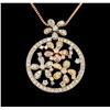 Image 1 : 14KT Tri-Tone Gold 2.32 ctw Diamond Pendant With Chain