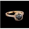 1.38 ctw Black Diamond Ring - 14KT Rose Gold
