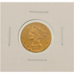 1905-S $5 Liberty Head Half Eagle Gold Coin