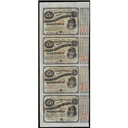 Uncut Sheet of (4) State of Louisiana Baby Bond Obsolete Notes