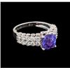 18KT White Gold 2.30 ctw Tanzanite and Diamond Ring