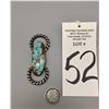 Image 8 : Turquoise and Sterling Silver Scarf Slide