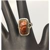 Image 1 : Mid-Century Fire Agate and Sterling Ring