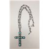 Image 2 : Sterling Silver and Turquoise Cross Necklace