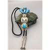 Image 8 : Turquoise and Sterling Silver Kachina Bolo