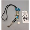 Image 9 : Turquoise and Sterling Silver Kachina Bolo