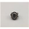 Image 1 : Sterling, Hematite and Garnet Ring