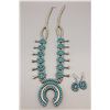 Image 2 : Double Sided Turquoise and Coral Squash Blossom Set