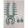 Image 4 : Double Sided Turquoise and Coral Squash Blossom Set