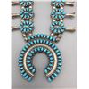 Image 5 : Double Sided Turquoise and Coral Squash Blossom Set