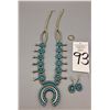 Image 9 : Double Sided Turquoise and Coral Squash Blossom Set