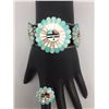 Image 7 : Zuni Sunface Inlay Ring and Bracelet
