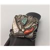 Image 8 : Vintage Turquoise, Coral and Carved Abalone Bracelet