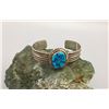 Image 2 : Sterling Silver and Turquoise Bracelet - Signed