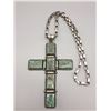 Image 1 : Turquoise and Sterling Cross with Chain