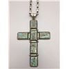 Image 2 : Turquoise and Sterling Cross with Chain