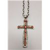 Image 2 : Coral and Sterling Cross with Chain