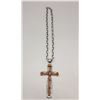 Image 3 : Coral and Sterling Cross with Chain