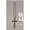 Image 8 : Coral and Sterling Cross with Chain