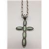 Image 2 : Turquoise and Sterling Cross with Chain