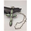 Image 7 : Turquoise and Sterling Cross with Chain
