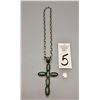 Image 8 : Turquoise and Sterling Cross with Chain