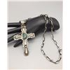 Image 2 : Turquoise and Sterling Cross with Chain