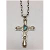Image 3 : Turquoise and Sterling Cross with Chain