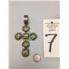 Image 6 : Turquoise and Sterling Silver Cross Pendant