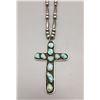 Image 1 : Turquoise and Sterling Cross on a Beaded Necklace