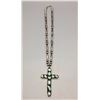 Image 3 : Turquoise and Sterling Cross on a Beaded Necklace