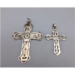 2 Sterling Silver Cross Pendants