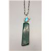Image 3 : Unique Turquoise and Malachite Pendant on Handmade Chain