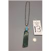 Image 8 : Unique Turquoise and Malachite Pendant on Handmade Chain
