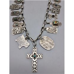 UNIQUE! Sterling Silver Charm Necklace