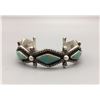 Image 1 : Vintage Bracelet with 5 Diamond Shaped Turquoise Stones